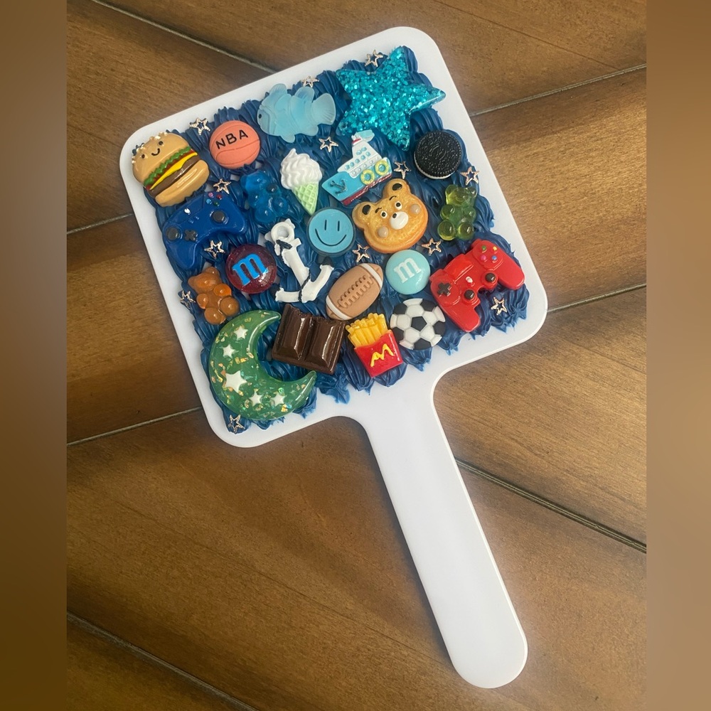 Blue Handmade Decoden Mirror